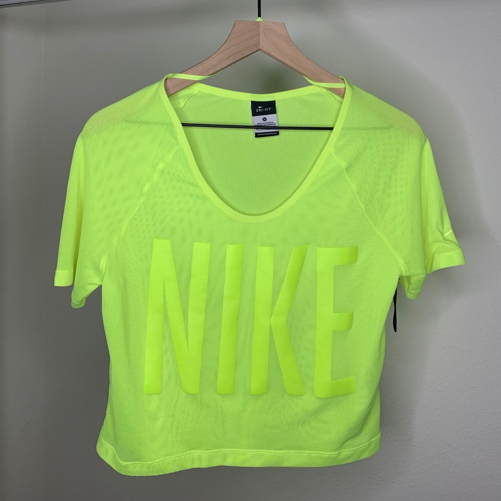 Nike Sheer Yellow Athletic Top